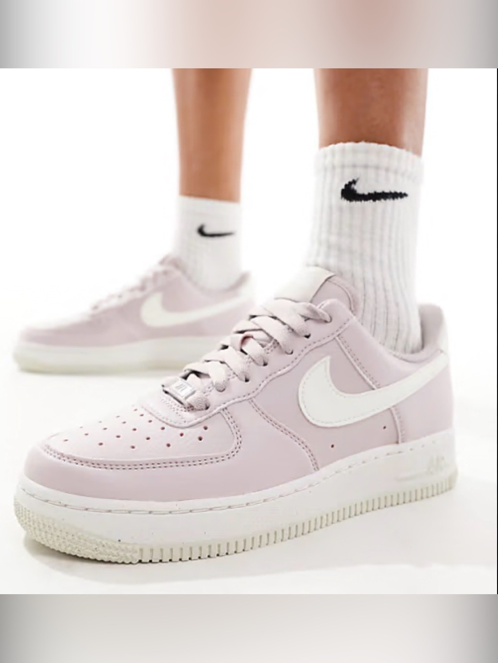 Nike Women's Air Force 1’s - Violet/ Coconut colour - Size 6